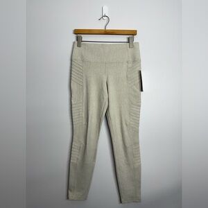 Athleta Delancey Textured Moto Tight Cream Size Medium 27.5” NWT